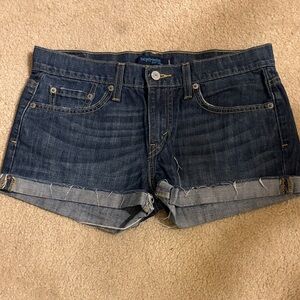 Levi's Dark Blue Rolled-Hem Boyfriend Denim Shorts SIZE 3